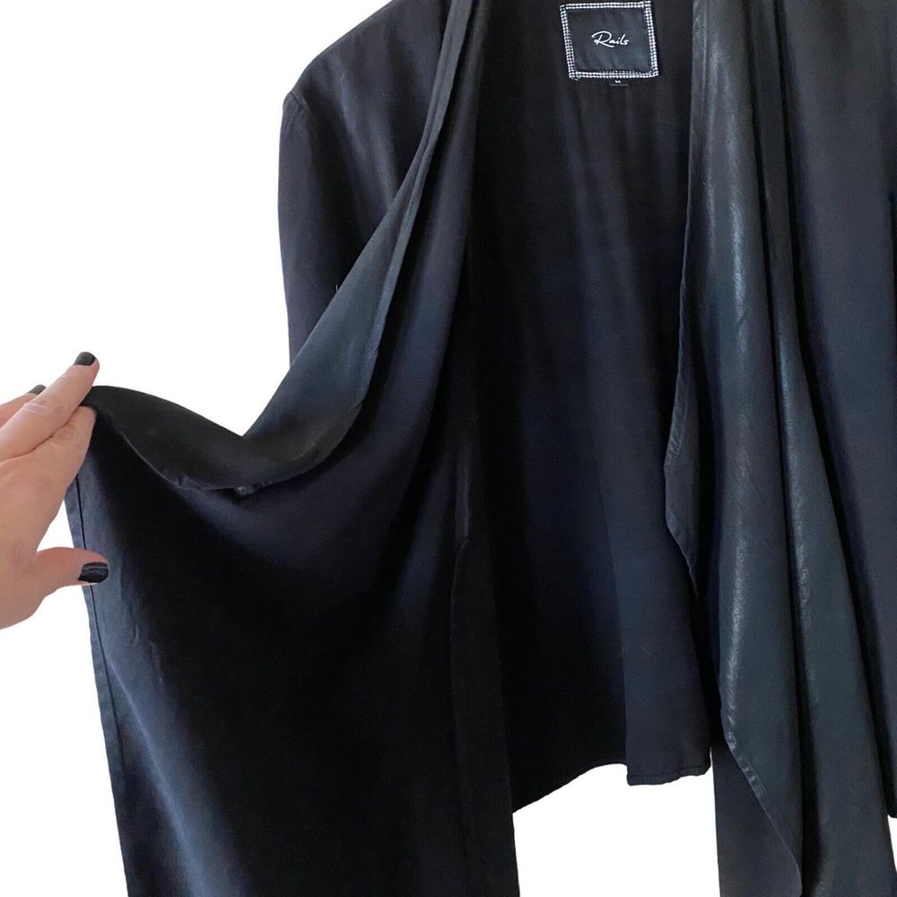 Rails Open Front Waterfall Black Jacket | Lightwe… - image 5